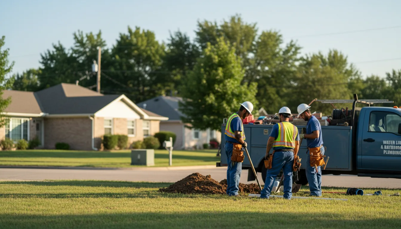 Residential water line and bathroom plumbing service in Orange, TX